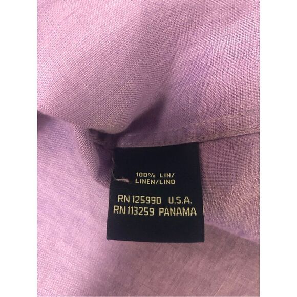 Faconnable Men’s Solid Purple Linen Long Sleeve Collared Button Up Shirt Size XL - Picture 9 of 9
